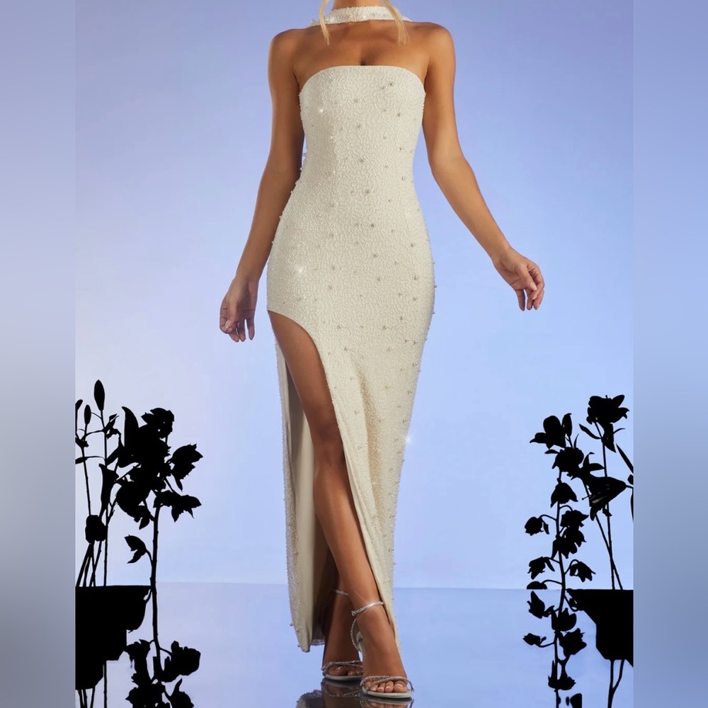 Oh Polly Strapless Cream Dress